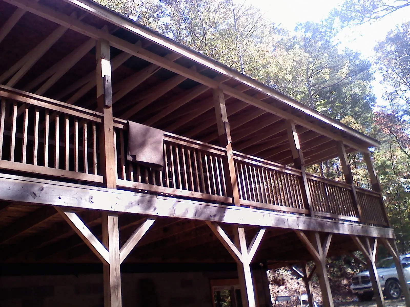 Timber framing under a new elevated porch and deck — Roof Leak Repair in Delcambre by Roofing Brothers
